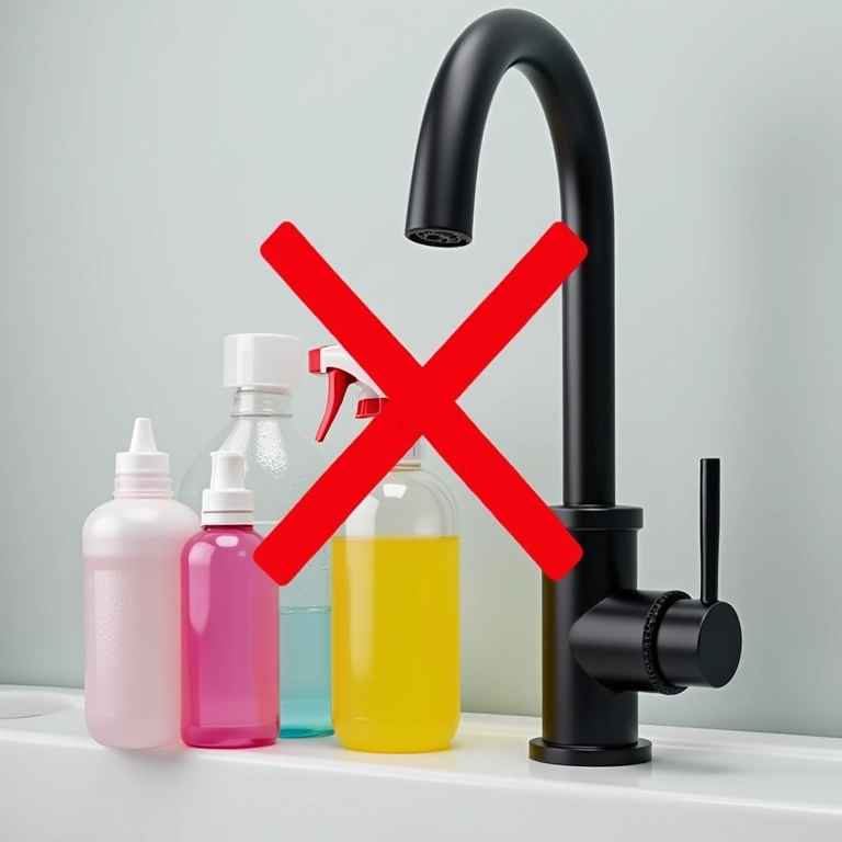Produtos de limpeza a serem evitados na torneira preta matte.