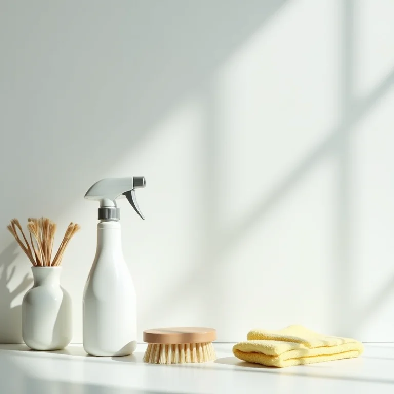 Produtos de limpeza ao lado de um exaustor de banheiro limpo