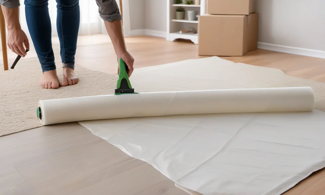 Proteção e organização: lona, fita e limpeza durante a pintura.
