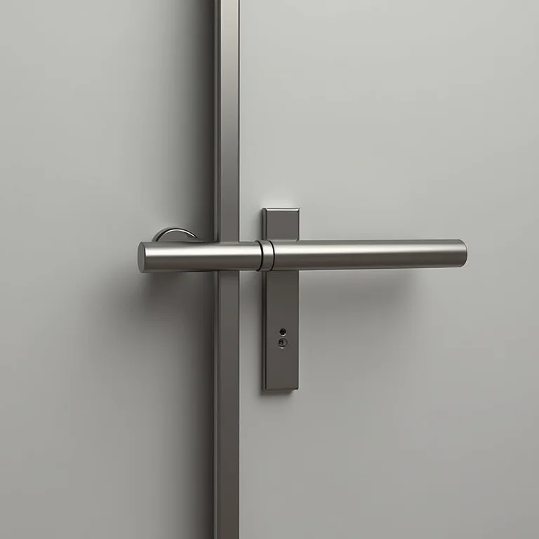 Puxador de barra em porta pivotante moderna