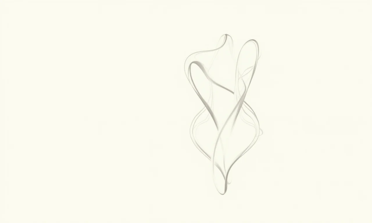 Quadro com linhas abstratas que sugerem uma forma humana delicada.