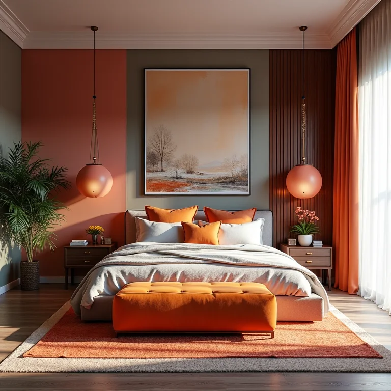 Quarto de casal com cores que não harmonizam