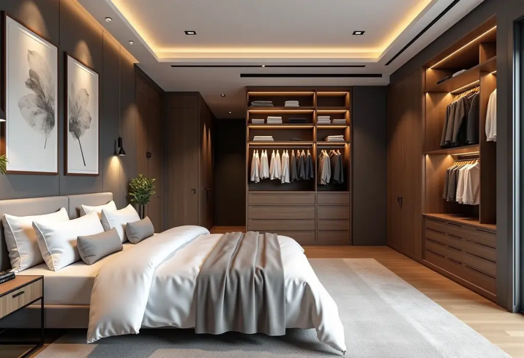 Quarto de casal planejado: 7 erros que você deve evitar AGORA Quarto de casal planejado com armário em L