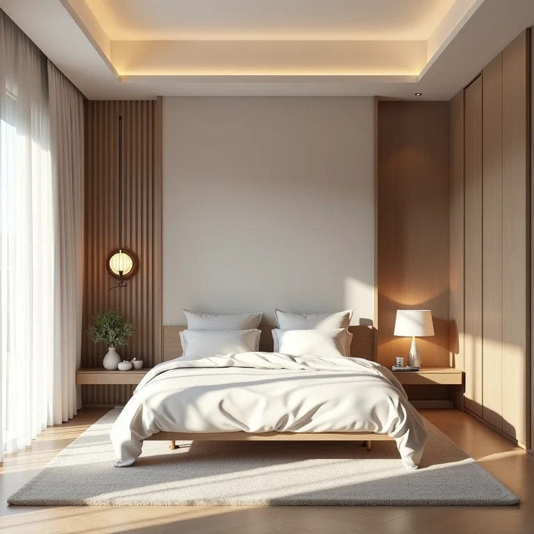 Quarto de casal sem otimização do espaço vertical