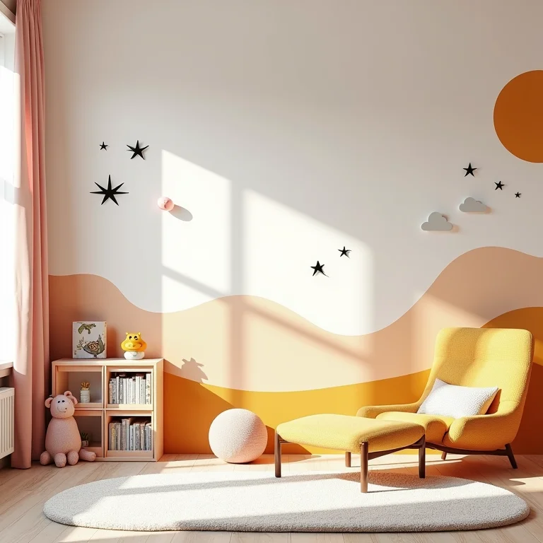 Quarto infantil com papel de parede 3D Quartinhos.