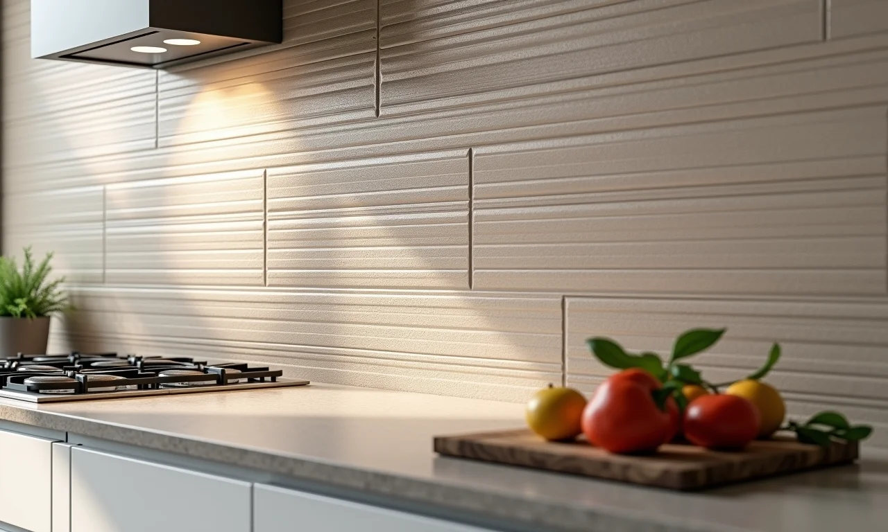 Revestimento cerâmico em cozinha pequena unindo beleza e praticidade.