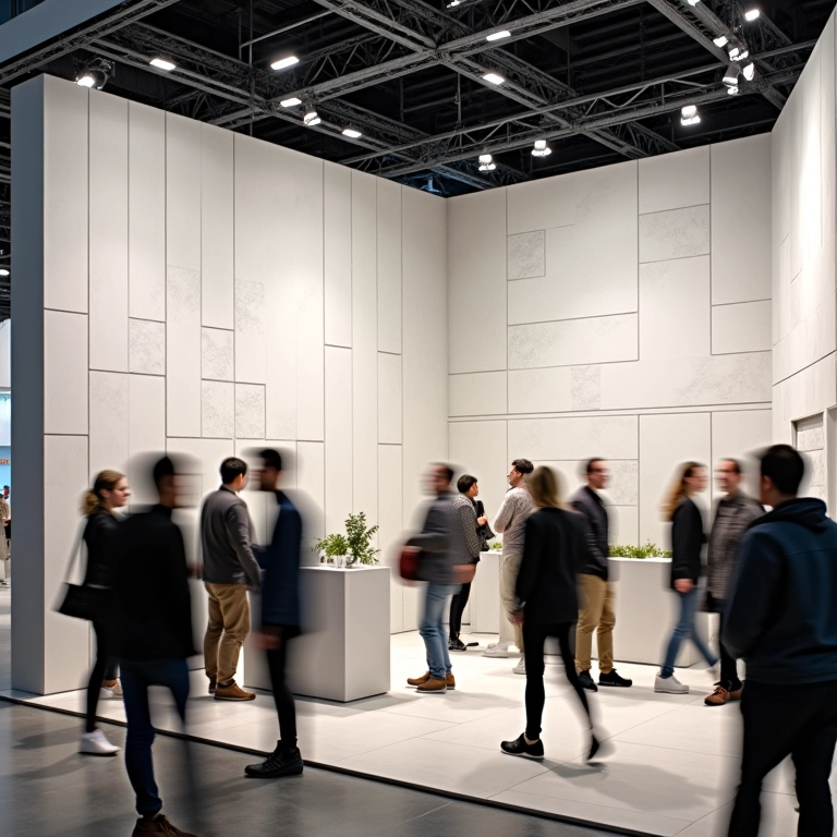 Revestimento Metrô White em feira de construção e decoração.