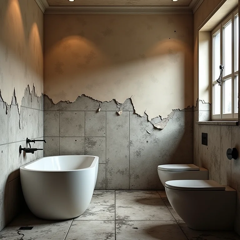 Revestimentos inadequados em banheiro