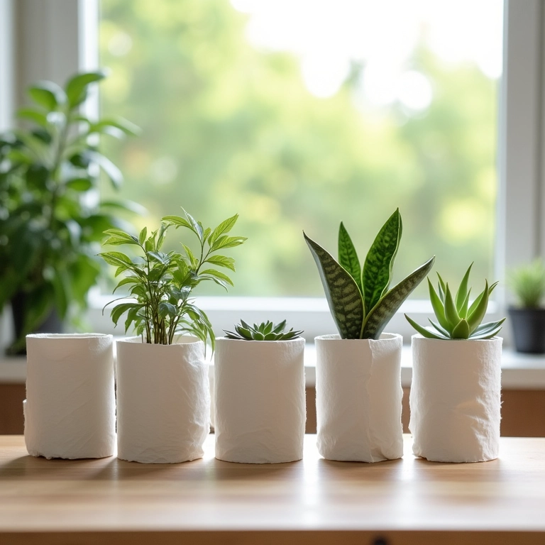 Rolos de papel higiênico como organizadores e artesanato.