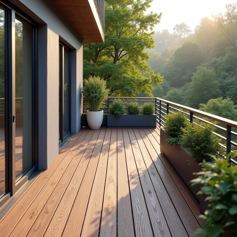 Sacada com deck modular, praticidade e versatilidade na instalação.