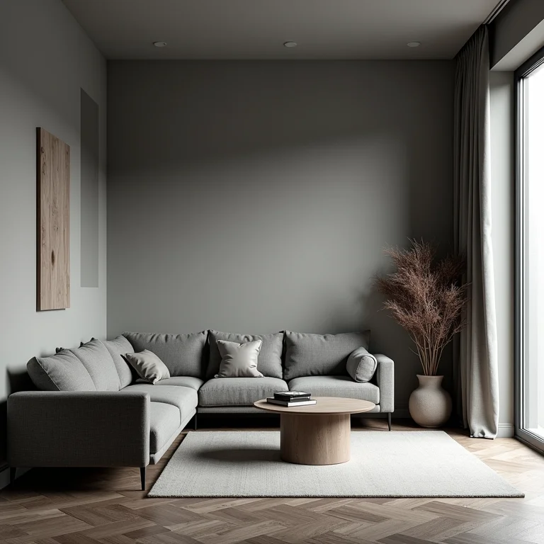 Sala cinza sem pontos de cor