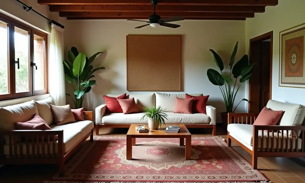 Erros de decoração: 9 coisas para evitar na sua casa Sala de estar brasileira com erros de decoração: móveis desalinhados, iluminação ruim e tapetes pequenos.