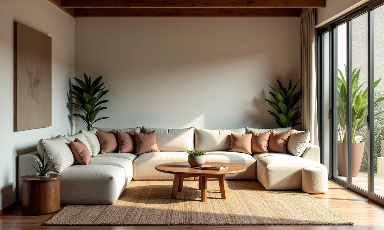 Sala de estar brasileira onde tudo combina perfeitamente, resultando em uma decoração monótona.