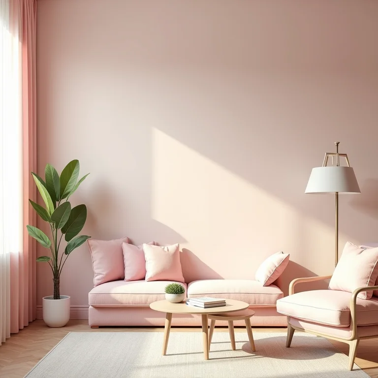 Sala de estar com cores pastel e texturas ricas