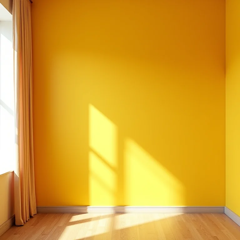 Sala de estar com parede amarela e decoração maximalista.