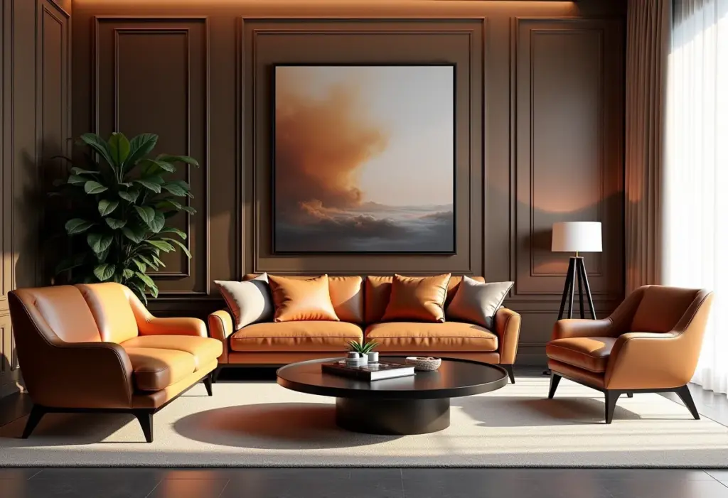 Acabamento em Laca: O truque dos designers para um décor luxuoso Sala de estar luxuosa com móveis laqueados.