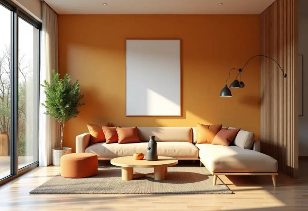 Decoração 2026: Fuja do óbvio, abrace estas tendências! Sala de estar moderna com tendências de decoração para 2026