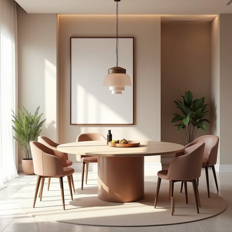 Sala de jantar moderna com tendências de design atuais