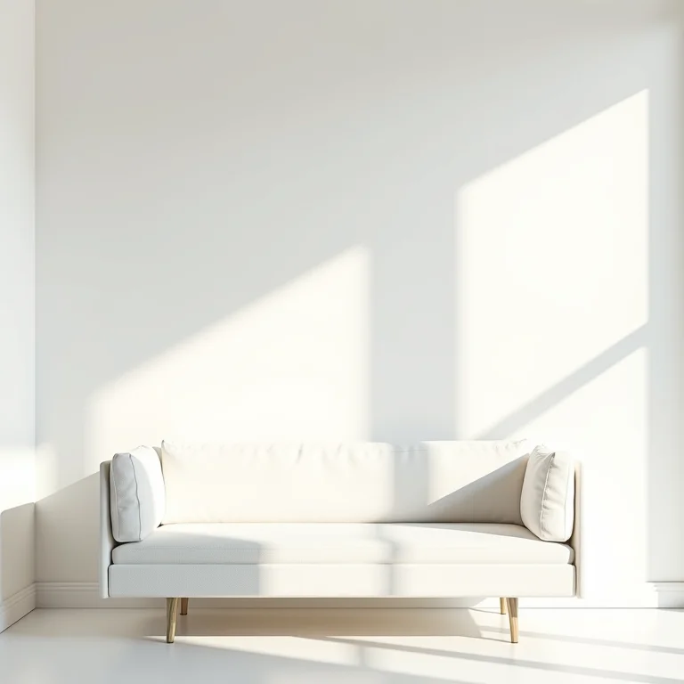 Sala minimalista com excesso de elementos impessoais