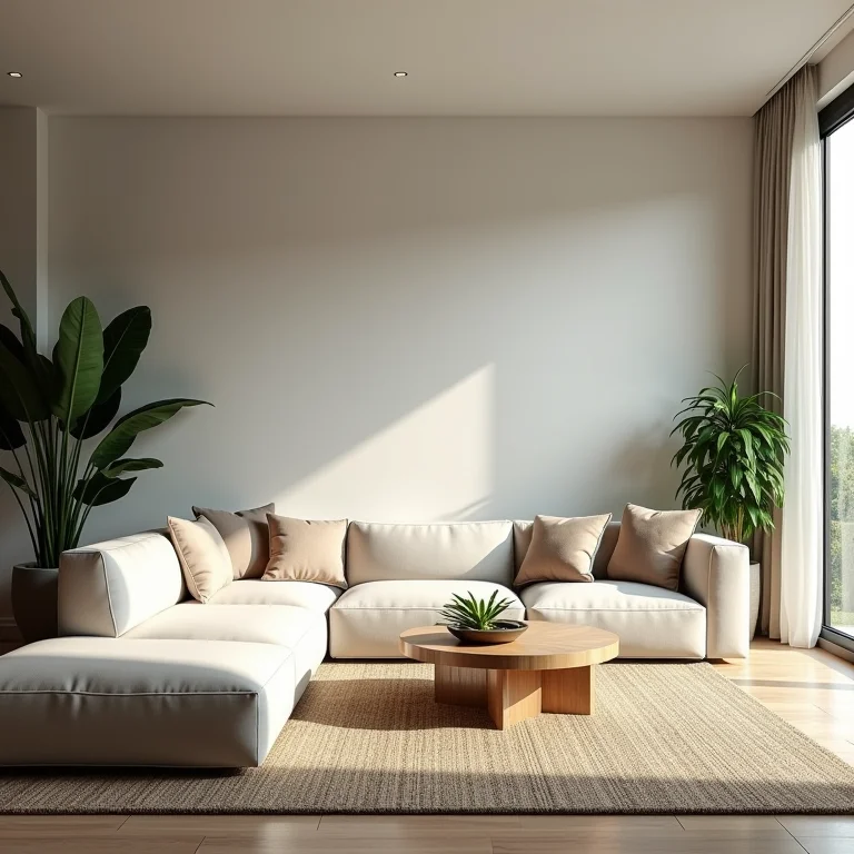 Sala moderna sem integração com a natureza