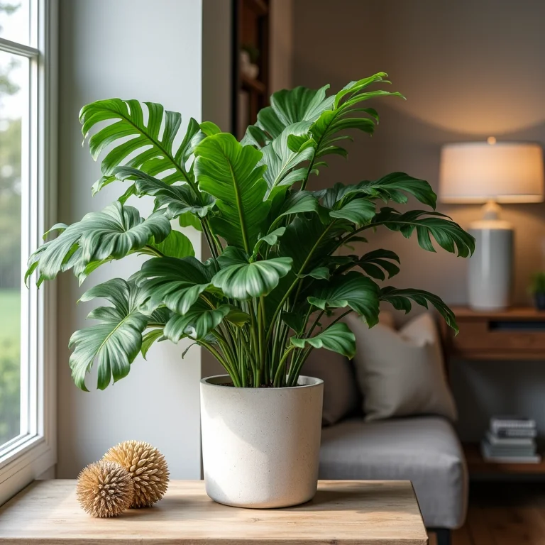Samambaia em vaso decorando uma sala de estar colonial moderna