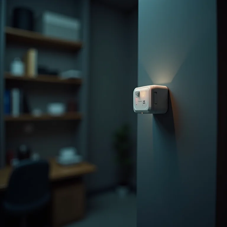 Sensor de presença mal posicionado resultando em detecção falha.