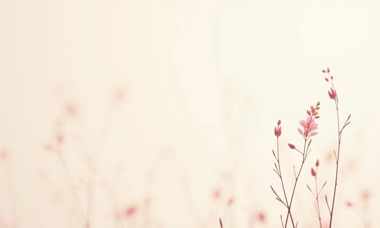 Silhuetas delicadas de plantas em um quadro minimalista.