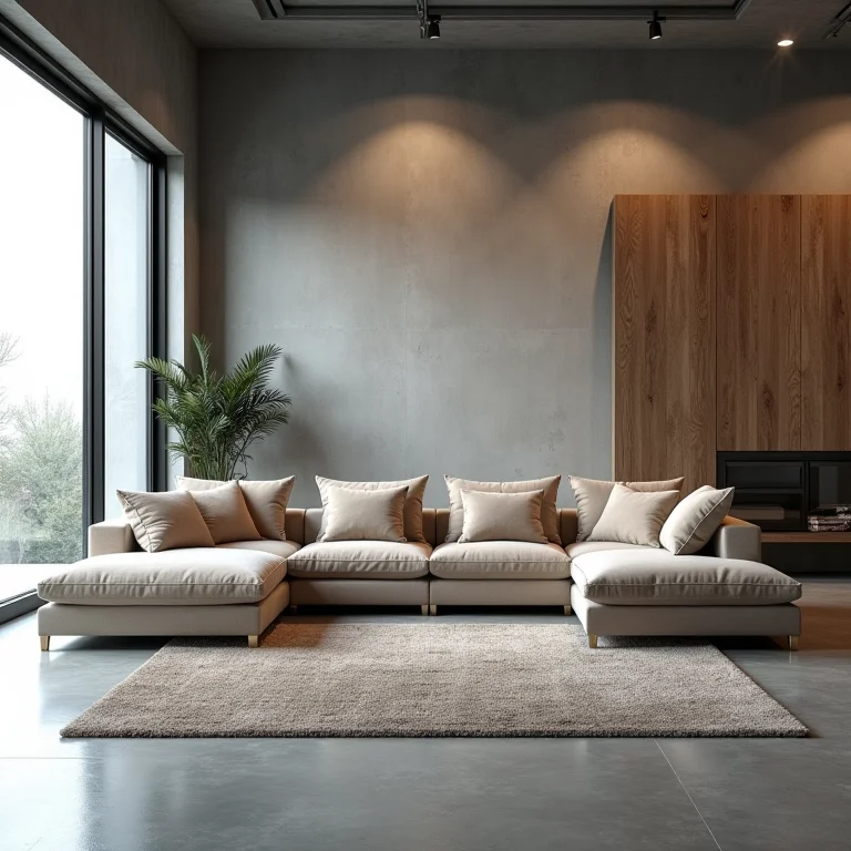 Sofá muito grande em sala pequena, ou tapete pequeno em sala grande.