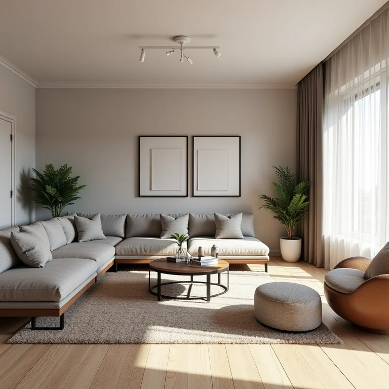 Studio com ambientes divididos de forma inteligente usando móveis e decoração