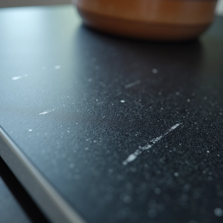 Superfície de cooktop sensível a riscos.