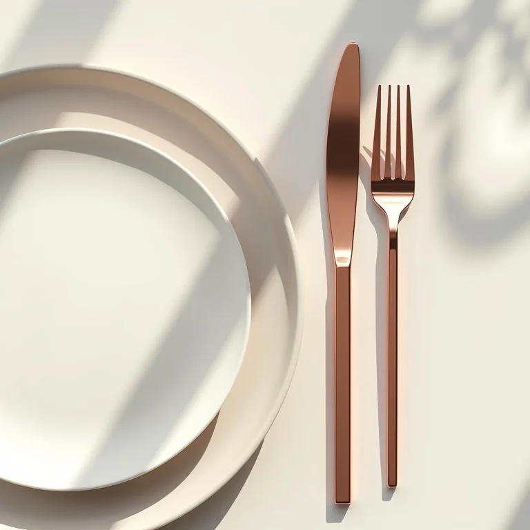 Talheres de rose gold.