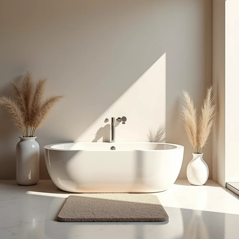 Tapete de banheiro bonito, mas desconfortável e pouco funcional.