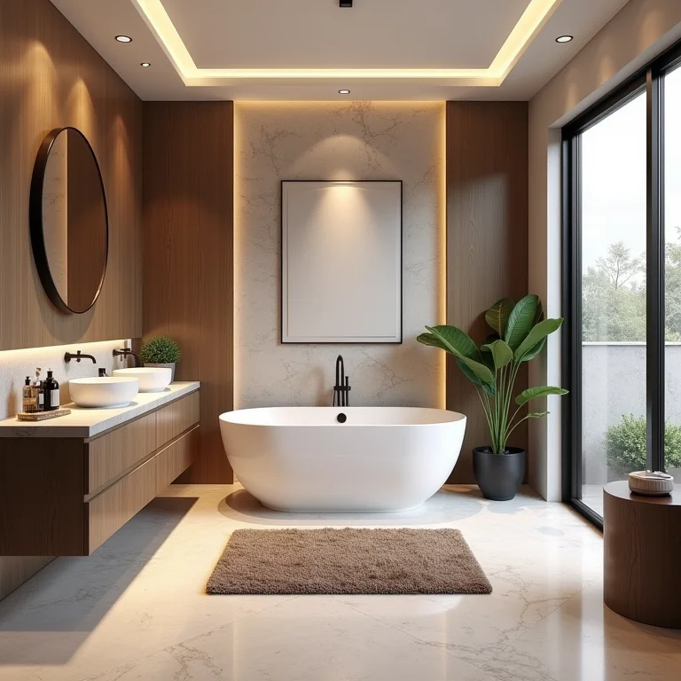 Tapete de banheiro destoando completamente da decoração do banheiro.