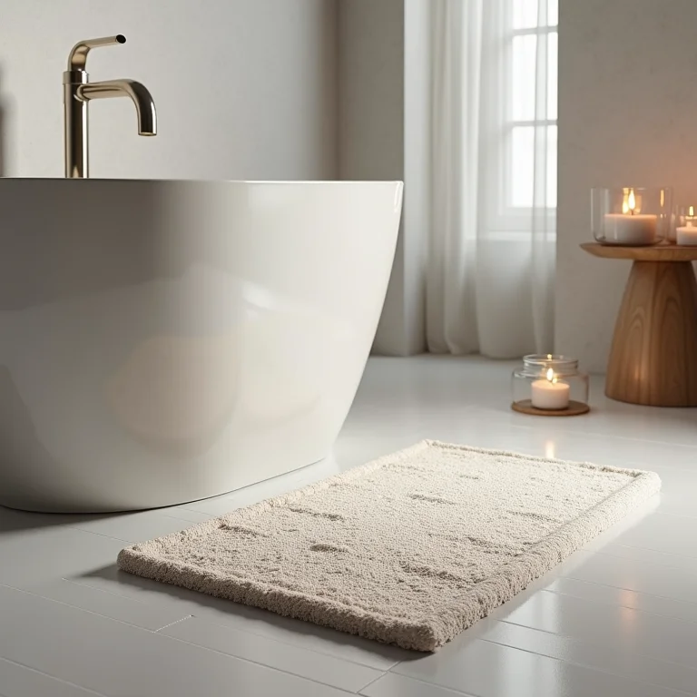 Tapete de banheiro úmido e com aspecto desagradável.