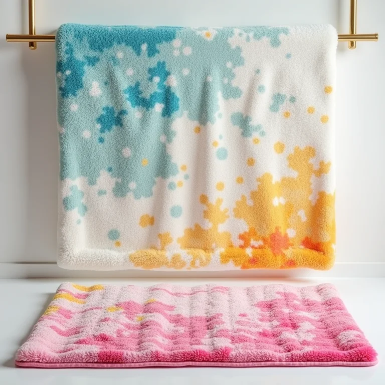 Tapetes de banheiro coloridos e estampados