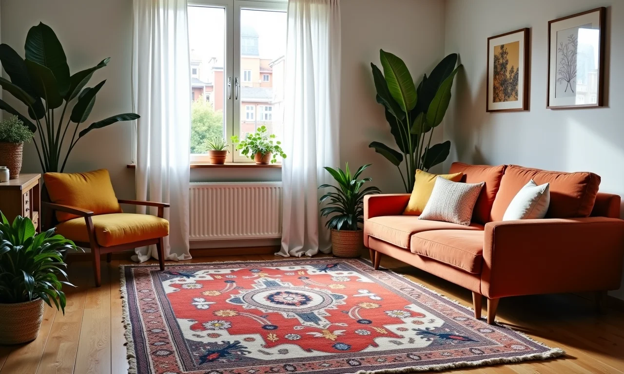 Tapetes delimitando espaços e trazendo conforto para um studio com tapetes brasileiros.