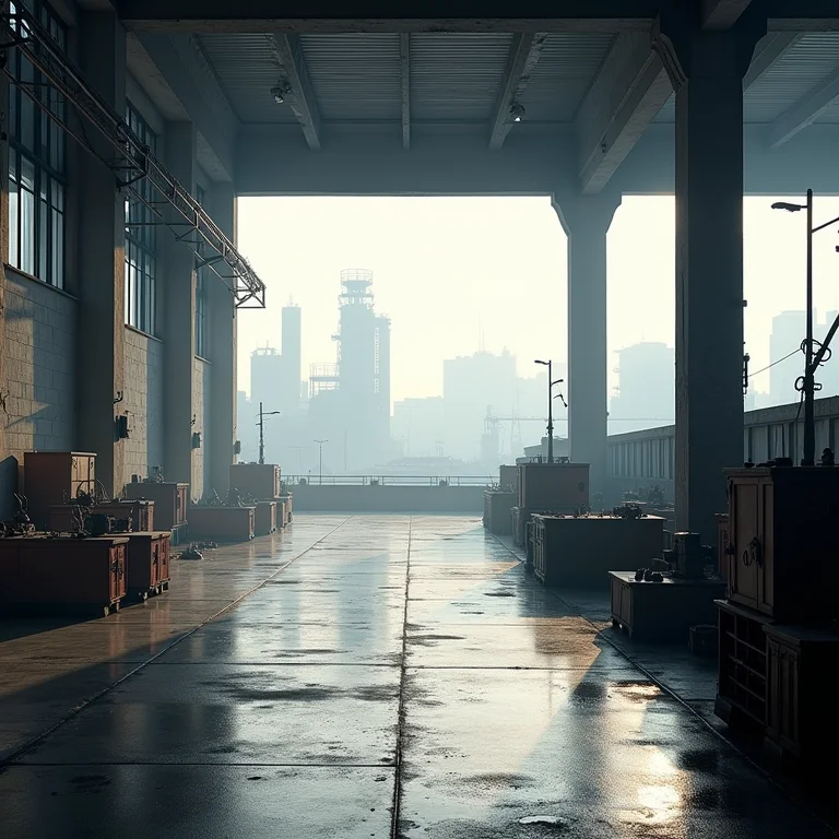 Telhado industrial com iluminação shed