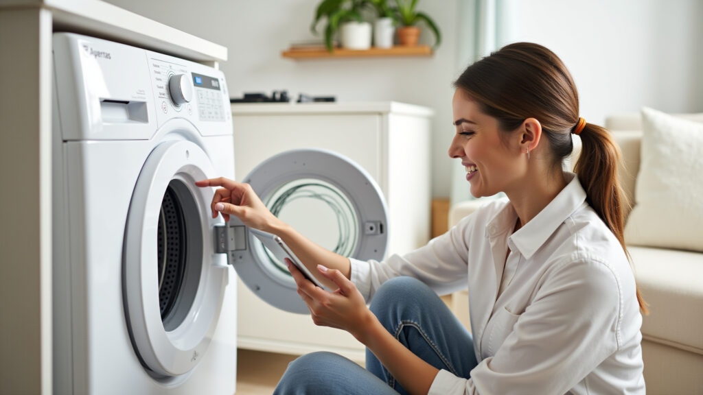 Símbolos desconhecidos: mulher pesquisando online.