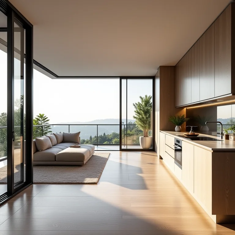 Valorização do imóvel com cozinha planejada e porta de correr