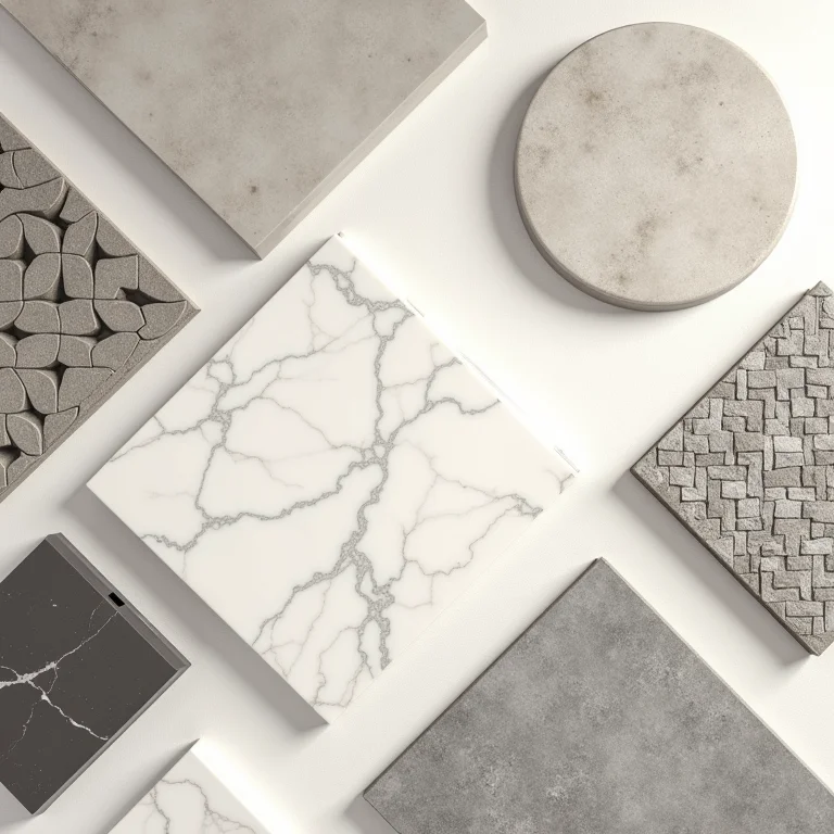 Variedade de pastilhas para banheiro em composição flat lay