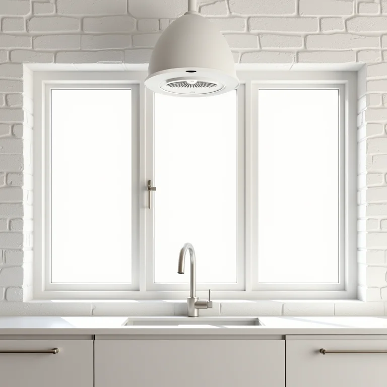 Ventilação em cozinha com tijolinho branco