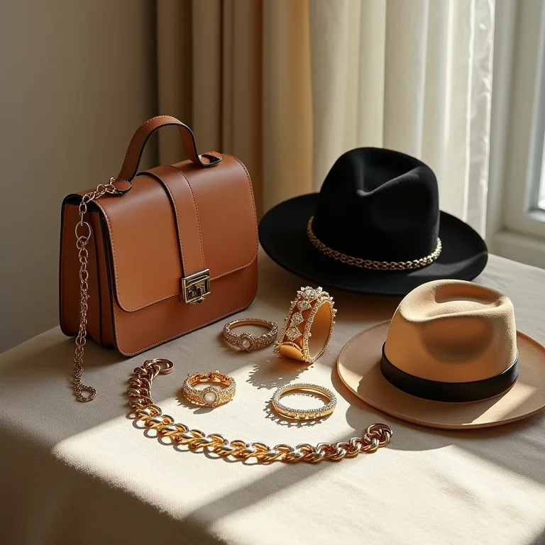 Acessórios vintage autênticos em close-up