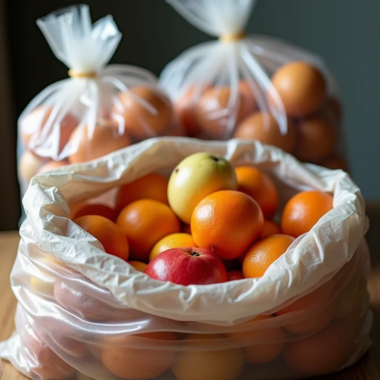 Alimentos armazenados em embalagens inadequadas na geladeira.