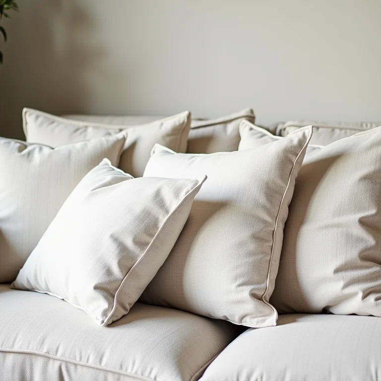 Almofadas de linho com diferentes estampas e texturas