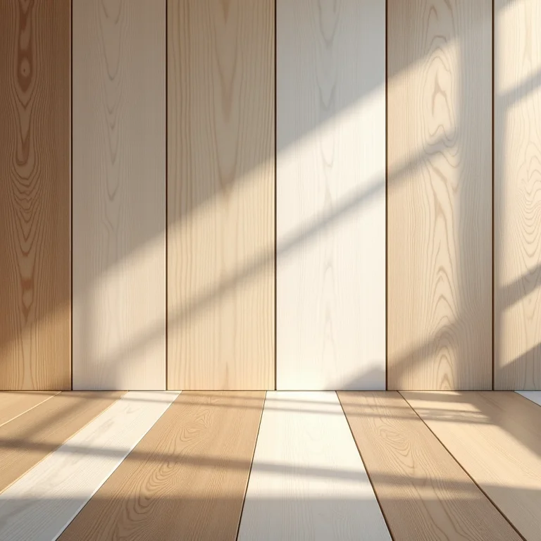 Amostras de diferentes tipos de piso vinílico.