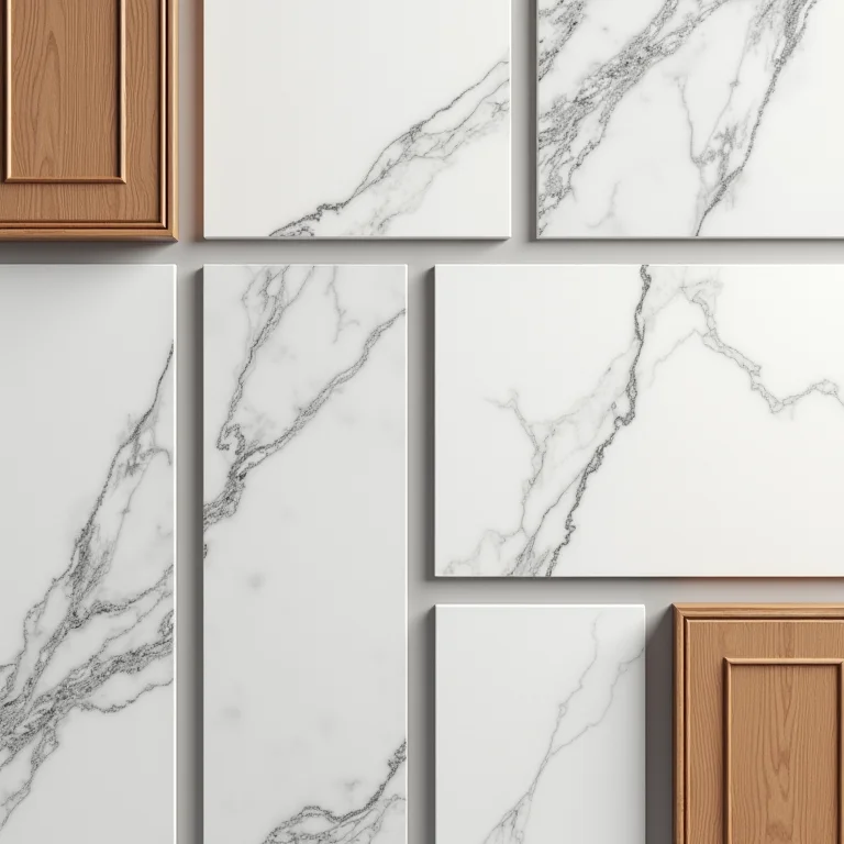 Amostras de materiais para cozinha planejada.