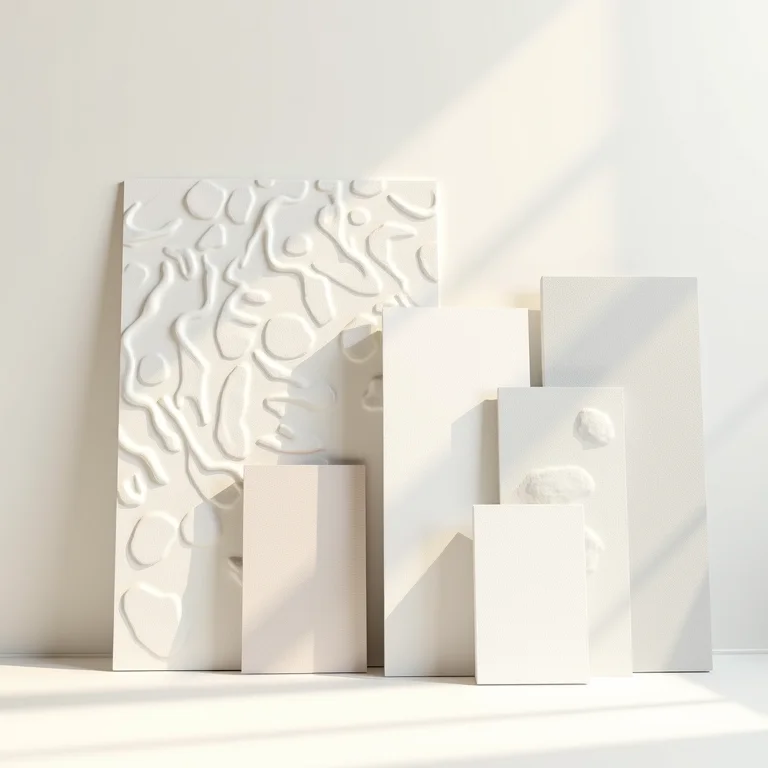 Amostras de papéis de parede 3D com diferentes texturas e padrões