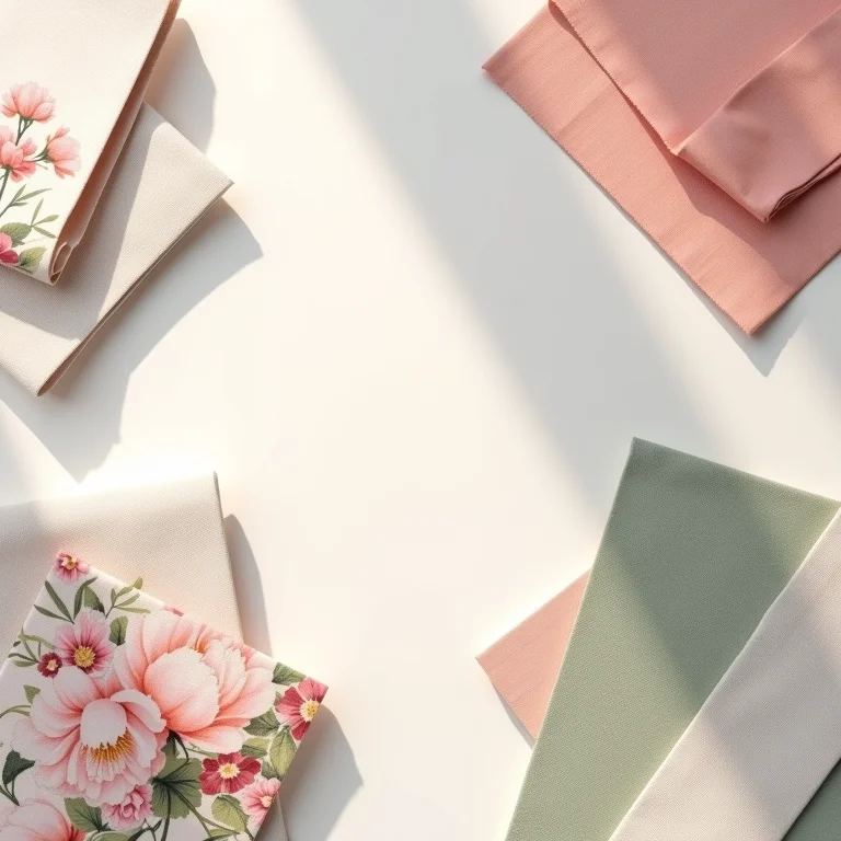 Amostras de papel de parede floral e elementos de design.