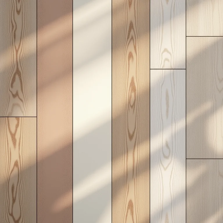 Amostras de piso vinílico para cozinha em diversas cores e texturas