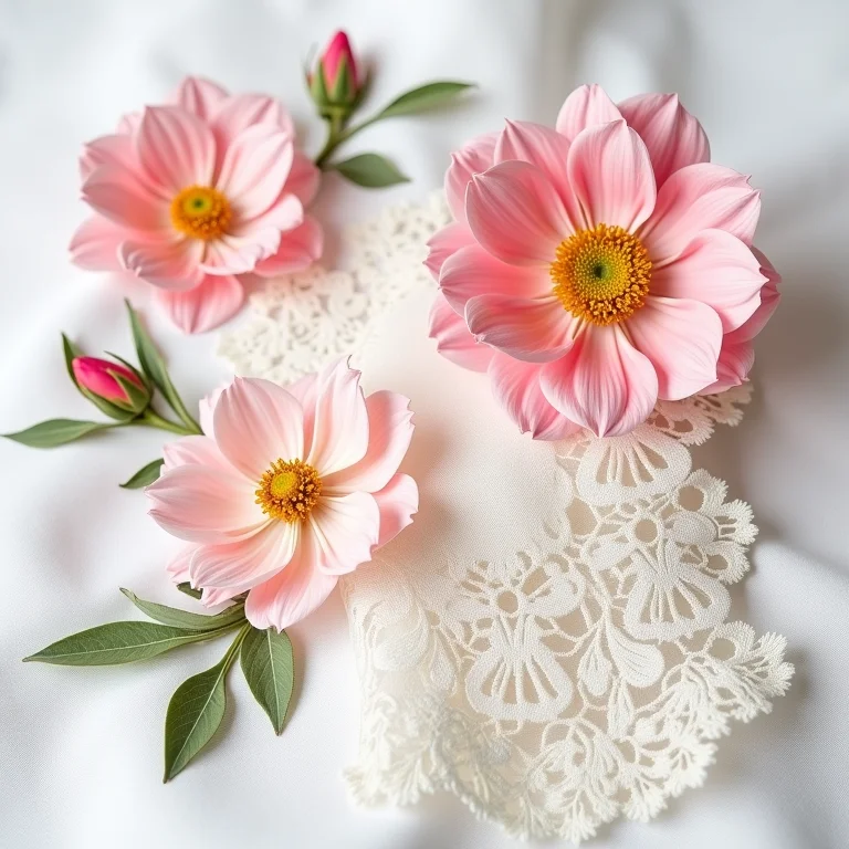 Amostras de tecidos florais e rendas para decoração provençal